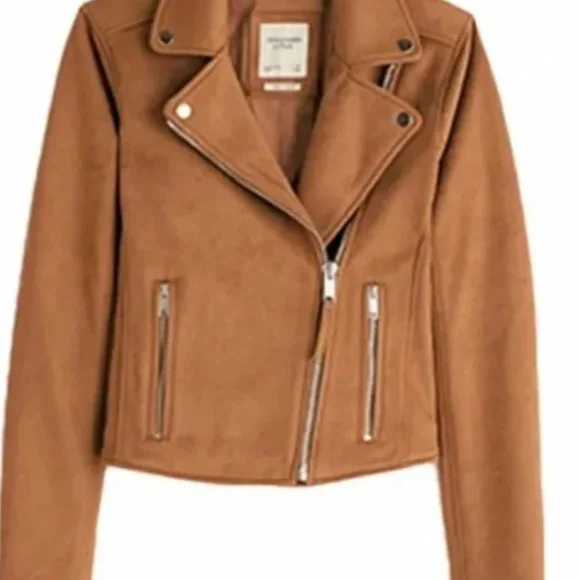 Abercrombie & Fitch Brown Leather Jacket - Picture 2 of 4